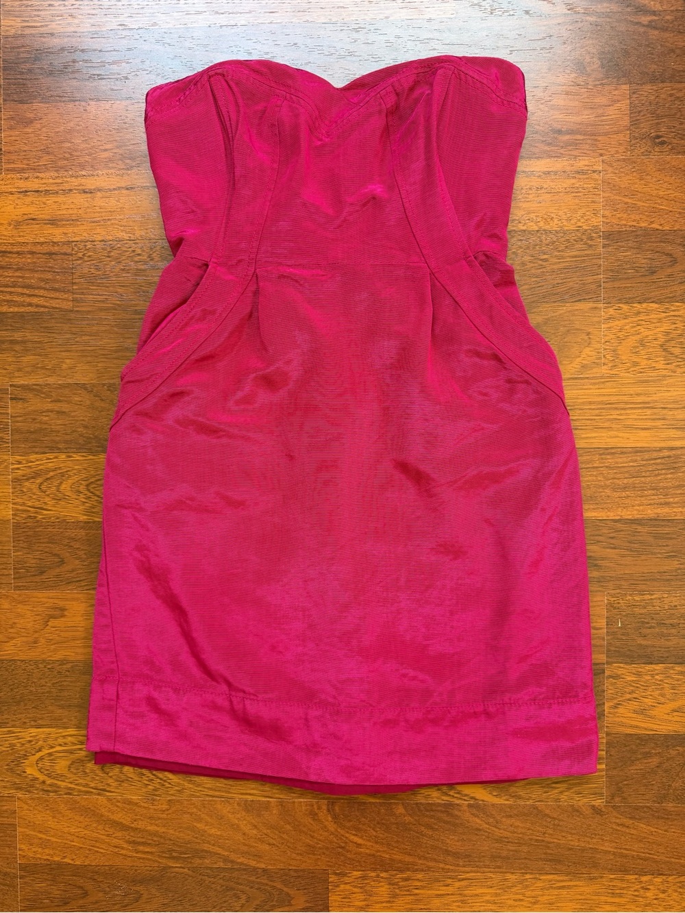 Strapless Fitted Pink Cocktail Dress